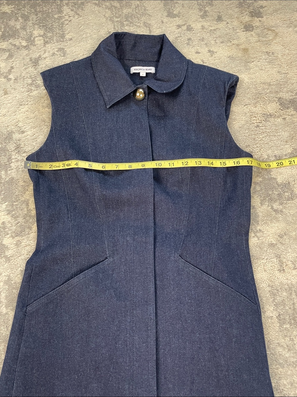 New Veronica Beard Serina Cotton Blend Mini Dress Denim Sz 8 - Picture 10 of 14